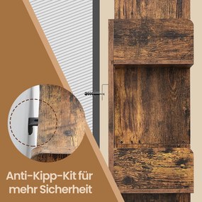 Estante com 13 compartimentos, prateleira de arrumação 25 x 86 x 140 cm castanho vintage