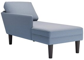 Chaise lounge com almofada tecido corduroy azul