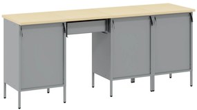 Conjunto de Mesa e Armário de Trabalho VidaXL 4 Peças Preto em Madeira