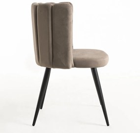 Conjunto de 2 Cadeiras Hawa em Veludo Bege Acastanhado - Design Modern