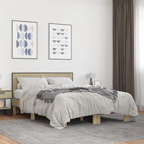 vidaXL Estrutura de cama 140x190 cm derivados madeira/metal