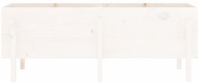Canteiro elevado de jardim 160x50x57 cm pinho maciço branco