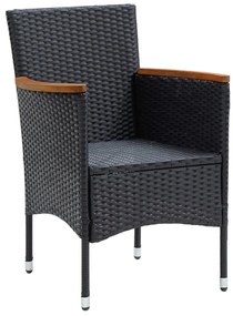 Cadeiras de jantar para jardim 4 pcs vime PE preto