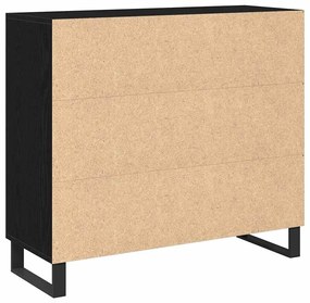 Sideboard vidaXL com 3 portas em Carvalho Preto 90x34x80 cm em Madeira
