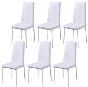 Conjunto mesa de jantar 7 pcs preto e branco