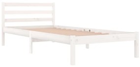 Estrutura de cama 90x200 cm pinho maciço branco