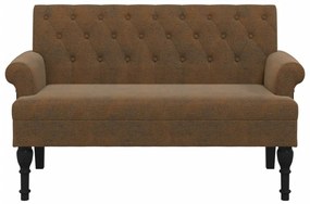 Banco com encosto 120x62x75,5 cm camurça artificial castanho