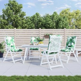 vidaXL Almofadões p/ cadeira encosto alto 4 pcs tecido oxford folhas