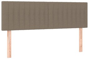 Cama box spring colchão/LED 140x190cm tecido cinza-acastanhado