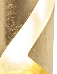 LED Candeeiro de parede retro em folha de ouro com interruptor - Belle Art Deco
