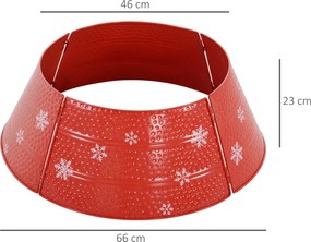 Saia Metálica Impermeável para Árvore de Natal 66x66x23 cm Vermelho