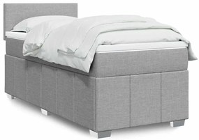 Cama com molas/colchão 80x200 cm tecido cinza-claro