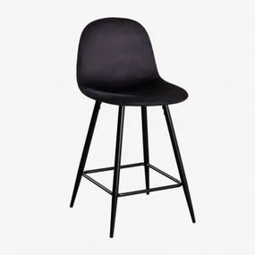 Pack De 2 Bancos Altos Em Veludo Glamm Preto & Preto & ↑65 Cm - Sklum
