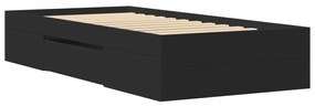 Estrutura de cama 100x200 cm derivados de madeira preto