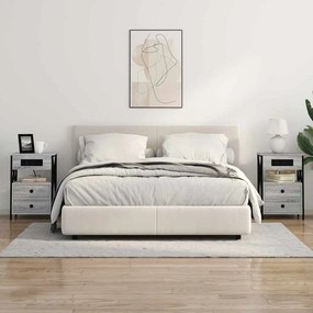 Armário de Cabeceira 2 pcs Sonoma cinzento 40 x 31 x 60 cm