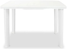 Mesa de jardim 101x68x72 cm plástico branco