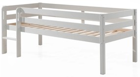 Conjunto Cama alta de Criança PINO 90 x 200 cm + estrado + escada + 3 gavetas Branca