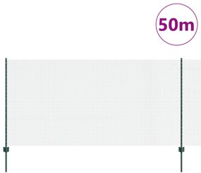 Cerca de Arame Soldado com 22 Postes U Verde 1.2x50 m Aço