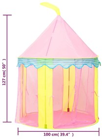 Tenda de brincar infantil 100x100x127 cm rosa