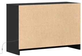 Móvel de TV com luzes LED derivados de madeira preto