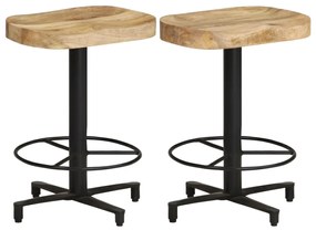 vidaXL Bancos de bar 2 pcs 52 cm madeira de mangueira maciça