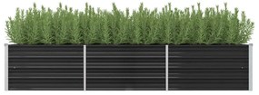 vidaXL Canteiro elevado jardim aço galvanizado 240x80x45cm antracite