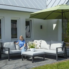 Cobertura p/ lounge de exterior 270x210x90cm direita cinzento
