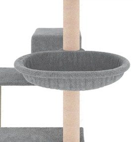 Árvore p/ gatos c/ postes arranhadores sisal 82,5cm cinza-claro