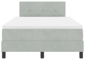 Cama Box com Colchão vidaXL Cinza Claro 120x200 cm Veludo