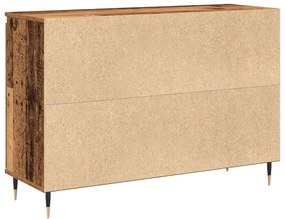 Buffet vidaXL com portas e gavetas Madeira antiga 101,5x35x70 cm