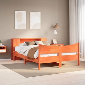 VidaXL Cama sem colchão 140x190 cm pinho maciço castanho-mel