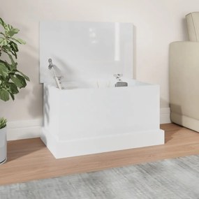 vidaXL Caixa de arrumação 50x30x28 cm deriv. madeira branco brilhante