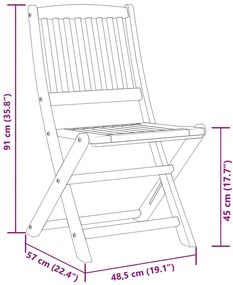 7 pcs conj. de jantar para jardim 180x90x75 cm acácia maciça