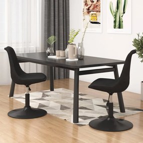 vidaXL Cadeiras de jantar giratórias 2 pcs veludo preto
