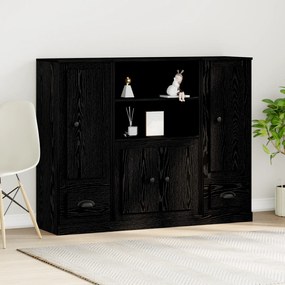 Highboard vidaXL Preto Carvalho 132x35,5x103,5 cm Madeira Engenharia