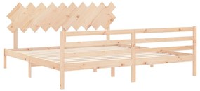 Estrutura de cama com cabeceira 200x200 cm madeira maciça