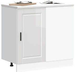 Armário base cozinha Porto derivados madeira branco brilhante