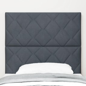 Cabeceira Design de Blocos de Diamante Cinza Escura 90 cm Veludo
