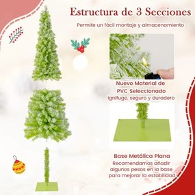 Árvore de Natal Fantasiosa de 210 cm Topo Flexível Artificial com Luzes (DECORAÇÃO NÃO INCLUIDA) para Festas e 366 Pontas de Galhos Verdes