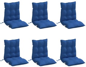 Almofadões cadeira encosto baixo 6 pcs tecido oxford azul real