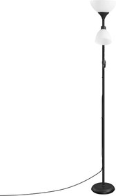 Candeeiro de pé com iluminação direta para o teto e lâmpada de leitura ajustável, 38,5 x 23,5 x 176 cm, preto