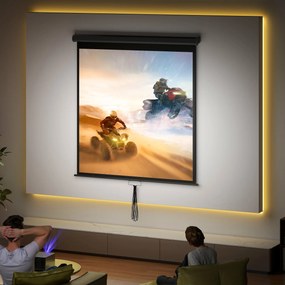 Ecrã de projeção para TV e cinema em casa de 85 polegadas, projetor de vídeo 1:1 4K HD, 146 cm (L) x 146 cm (A)