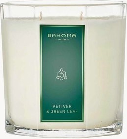 Vela perfumada de dois pavios artesanal (vetiver e folha verde)