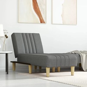 Chaise longue tecido cinzento-escuro