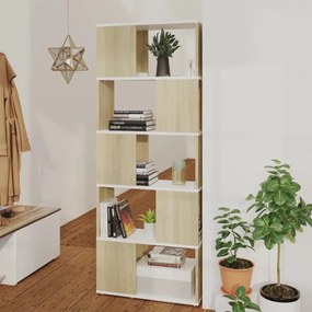 vidaXL Estante/divisória 60x24x155 cm cor branco/carvalho sonoma