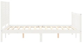 Cama sem colchão 120x200 cm madeira de pinho maciça branco