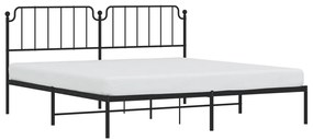 Estrutura de cama com cabeceira 200x200 cm metal preto