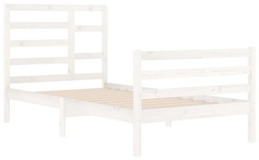 Estrutura de cama 100x200 cm madeira maciça branco