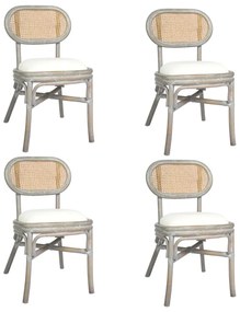 Cadeiras de jantar 4 pcs linho cinzento