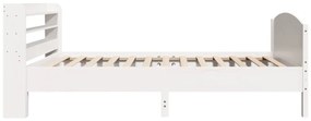 Cama sem colchão 90x200 cm madeira de pinho maciça branco